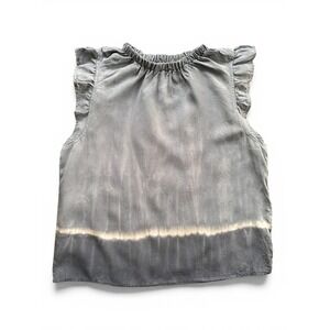 Cloth & Stone Anthropologie Top Women XS Grey Ombre Ruffle Sleeve Tencel Blouse